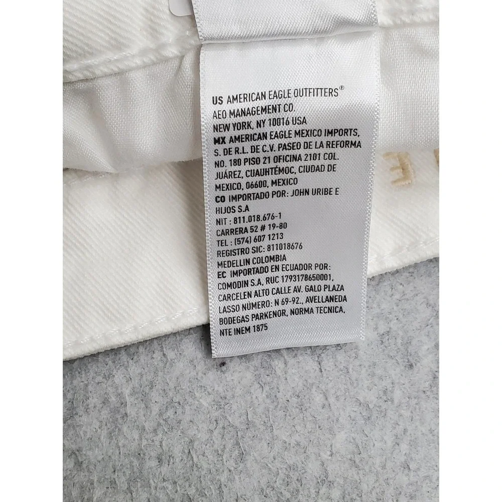 American Eagle Outfitters Women Shorts 16 White Denim Highest Rise Baggy Short